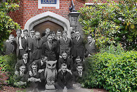 Ne’er-do-well students with the Doyle Owl, circa 1920. | © Matt Giraud Photography