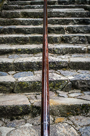 A railing down to a hidden shrine near Nigatsu-do Hall, Todai-ji temple, Nara, Japan | © Matt Giraud Photography