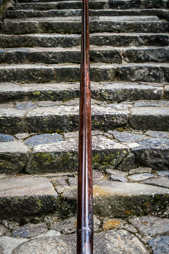 A railing down to a hidden shrine near Nigatsu-do Hall, Todai-ji temple, Nara, Japan | © Matt Giraud Photography
