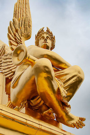 An angel serving Harmony atop Palais Garnier Opéra, Paris, France | © Matt Giraud Photography